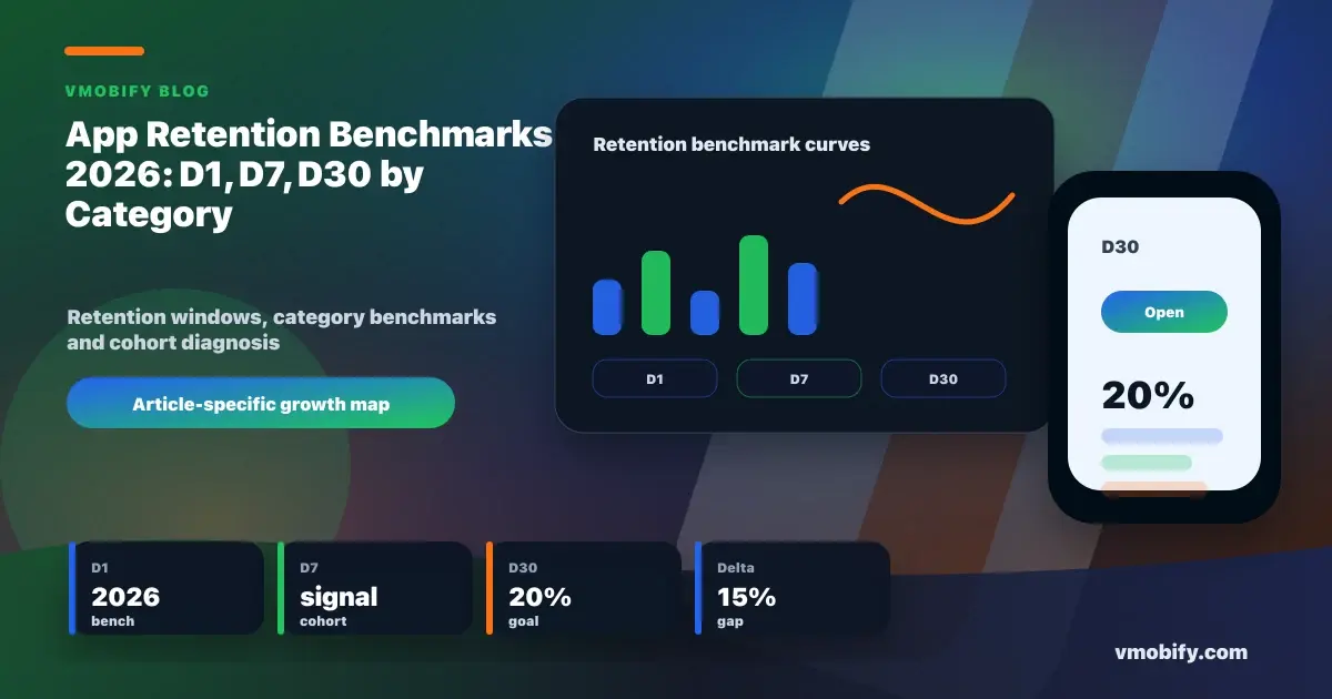 App Retention Benchmarks 2026: D1/D7/D30 by Industry