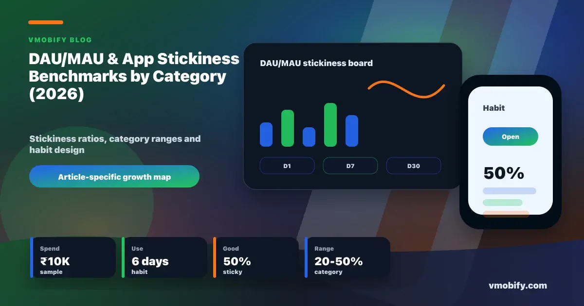 DAU/MAU & App Stickiness Benchmarks by Category (2026)
